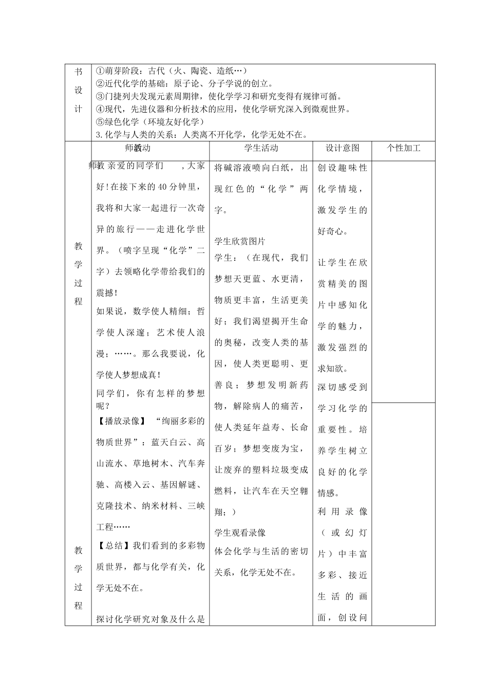 九年级科学上册 绪言化学使世界变得更加绚丽多彩教案 人教新课标版_第2页