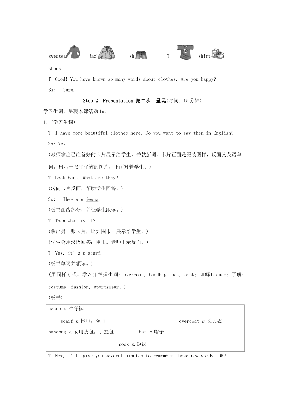 八年级英语下册 What a nice coat! Section 教案 人教新目标版_第2页