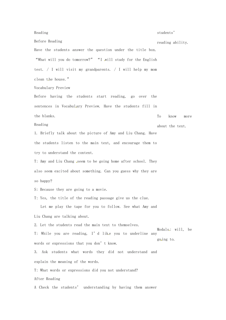 七年级英语下册 Unit 3 Going to a Movie Lesson 2教案 教科版_第2页