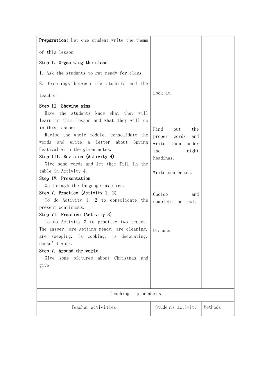 七年级英语下册 Module 2 Spring Festival Unit 3 Language in use教案 外研版_第2页