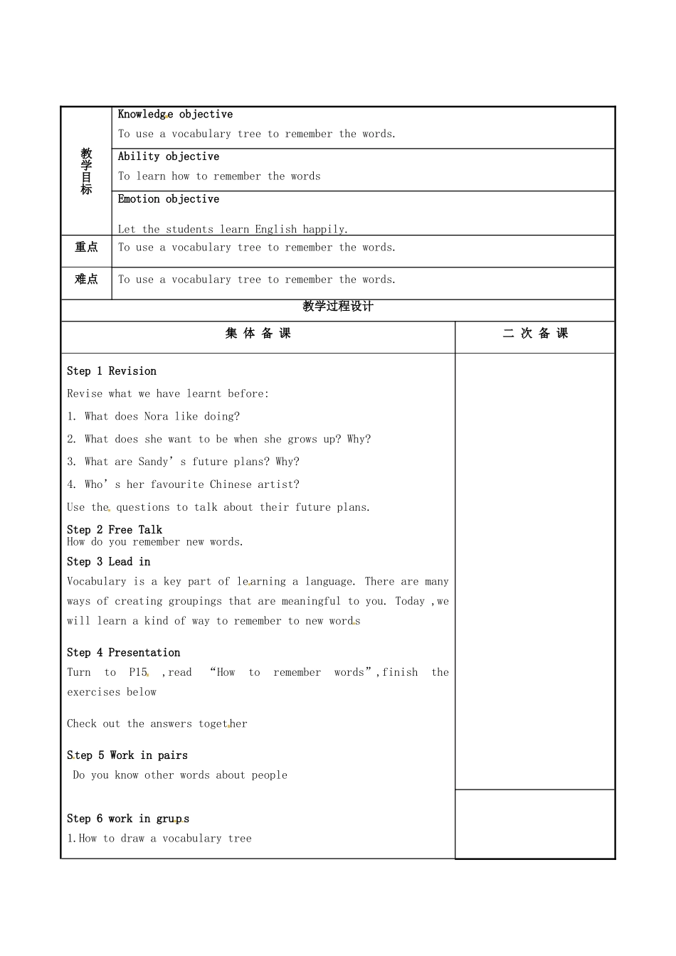 八年级英语上册《Unit 1 Friends Study Skills》教案 （新版）牛津版-（新版）牛津版初中八年级上册英语教案_第2页