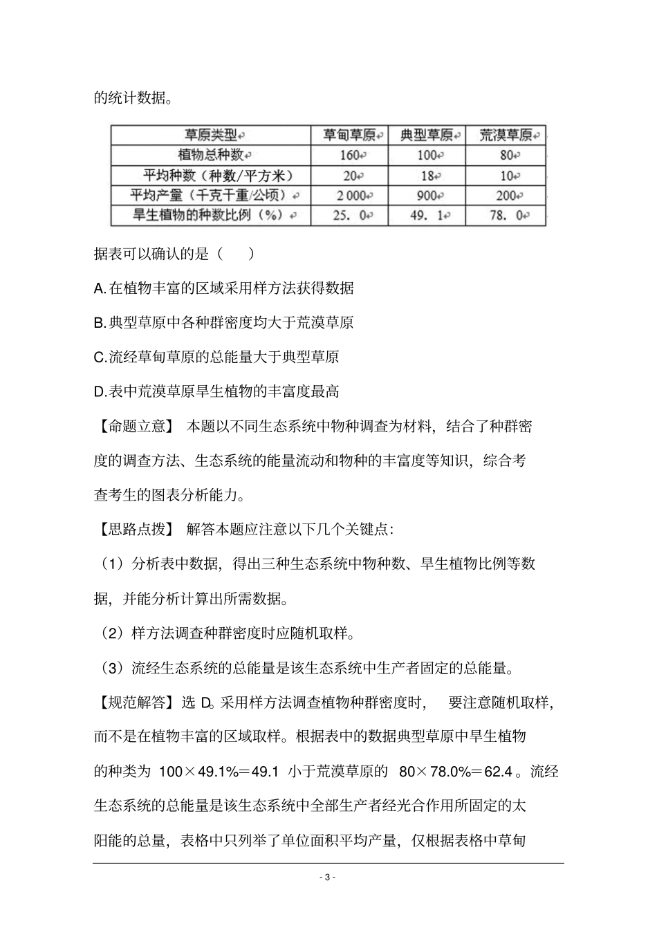 2016届高考生物全国通用总复习2010年高考分类题库新课标版考点17生态系统和生态环境剖析_第3页