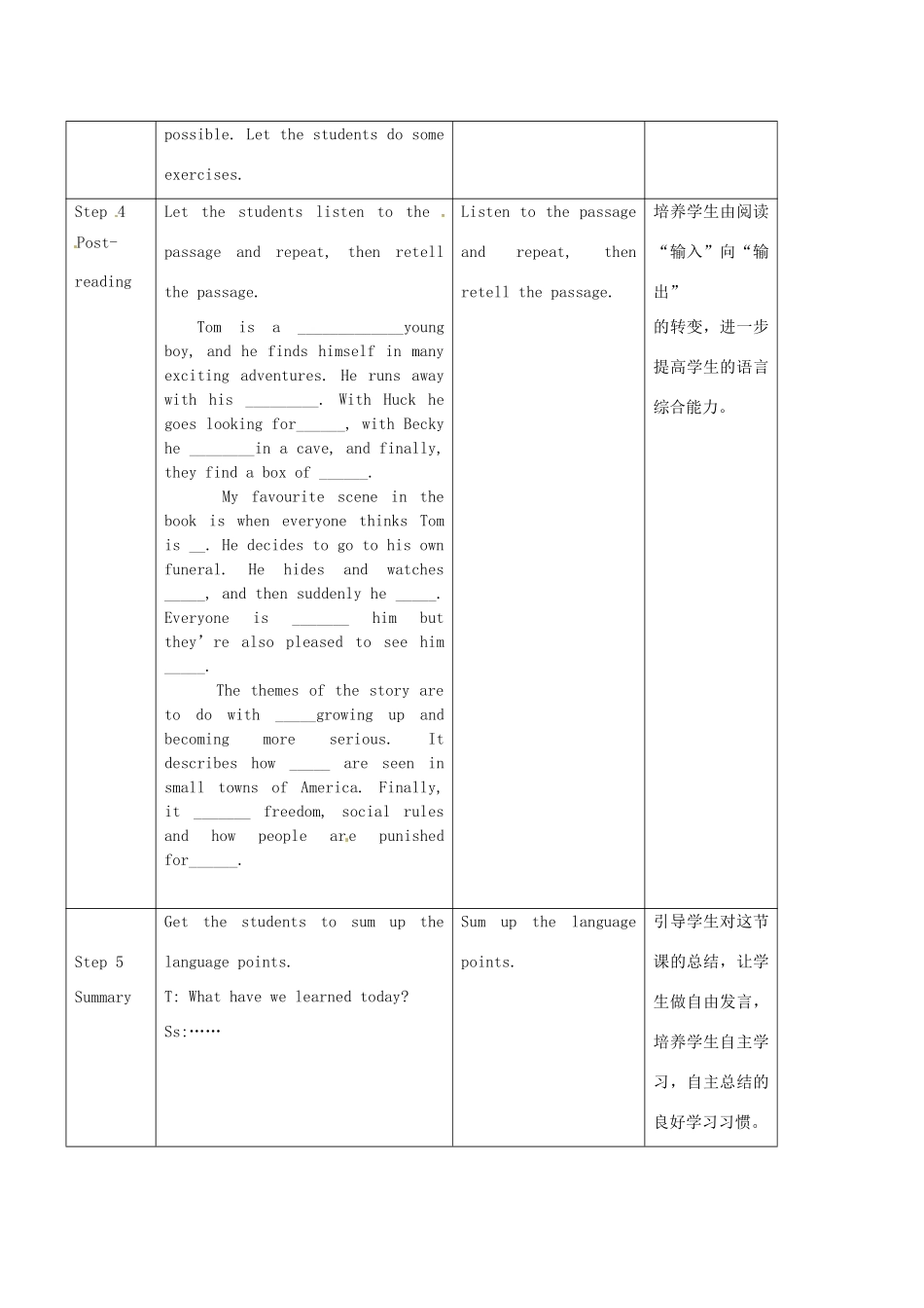 九年级英语上册 Module 2 Unit 2 It’s still read and loved教案 外研版-外研版初中九年级上册英语教案_第3页