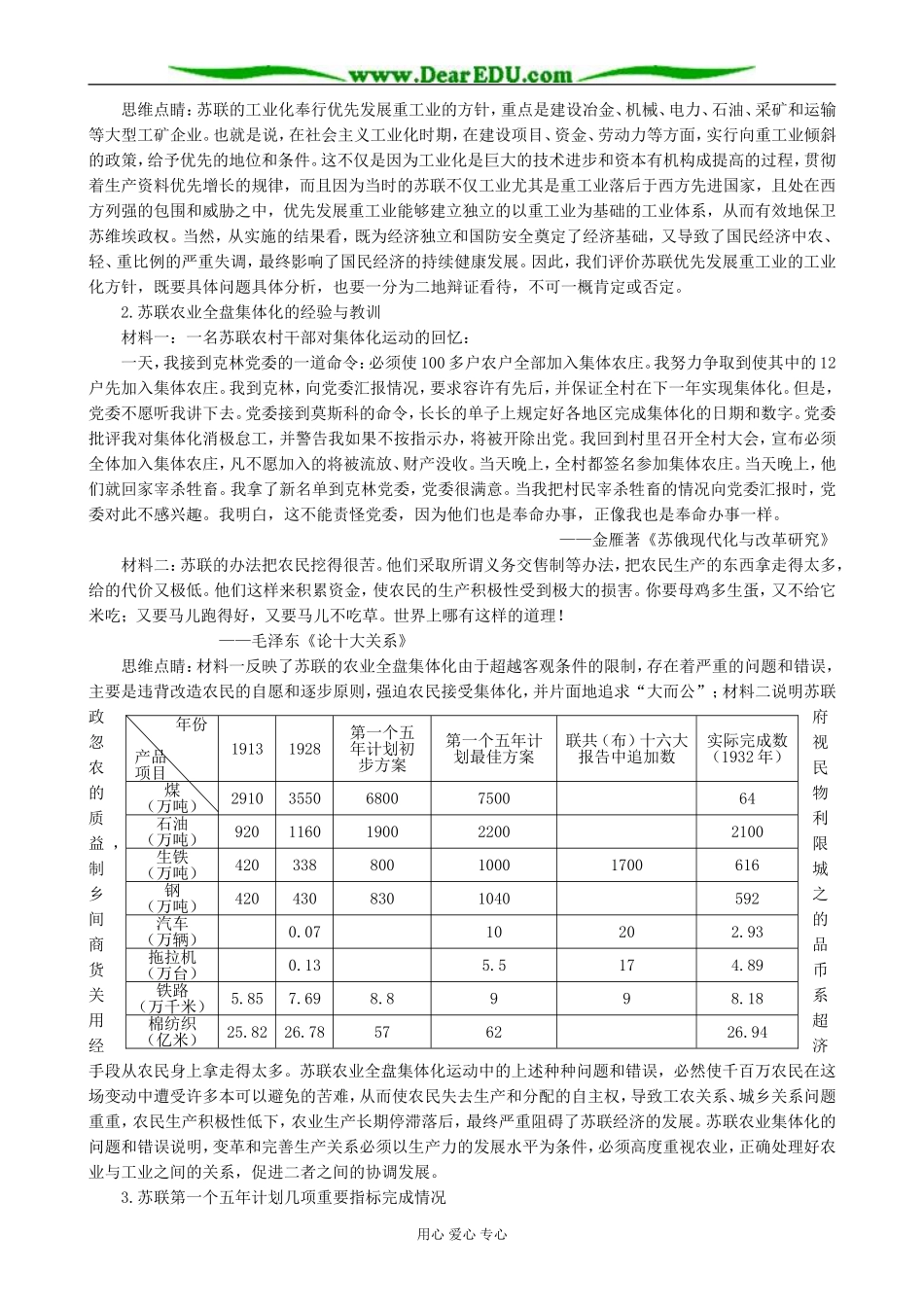 高中历史斯大林模式的社会主义建设道路 备课资源 人民版 必修2_第2页