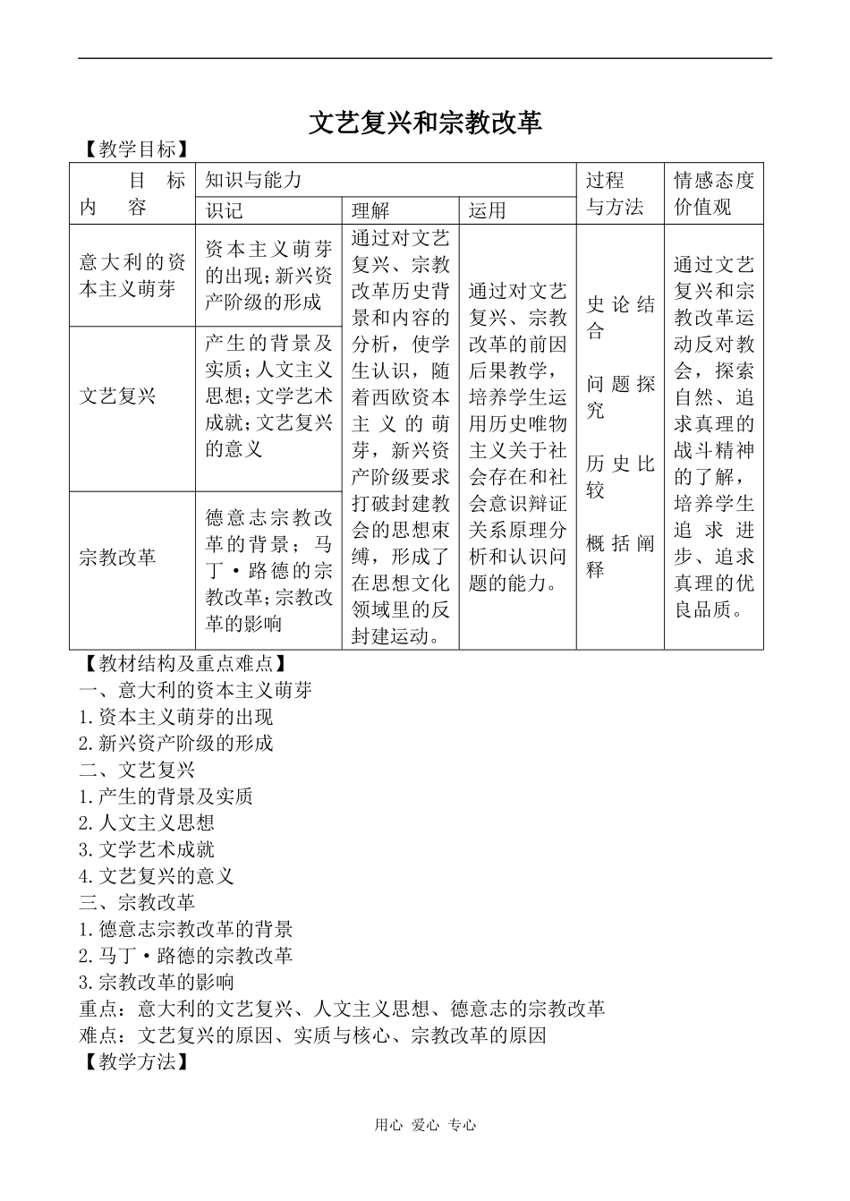 高中历史文艺复兴和宗教改革人教版必修三_第1页