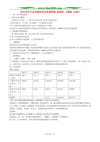 高中历史大众传媒的变迁备课资源 新课标 人教版 必修2