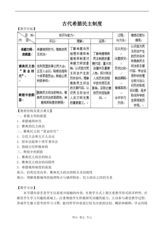 高中历史古代希腊民主制度人教版必修一