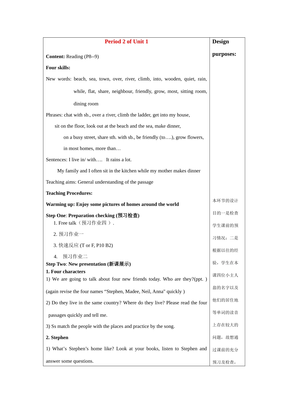七年级英语7B Unit 1 Reading 教案 牛津版_第1页