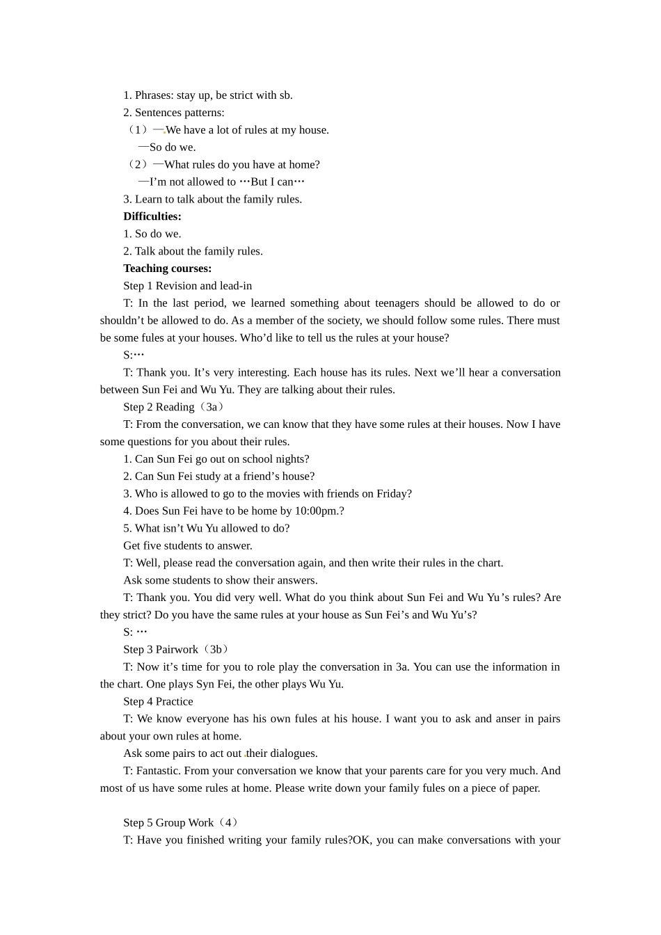 八年级英语下册：Unit 4 Teenagers should be allowed to choose their own clothes教案6鲁教版_第3页