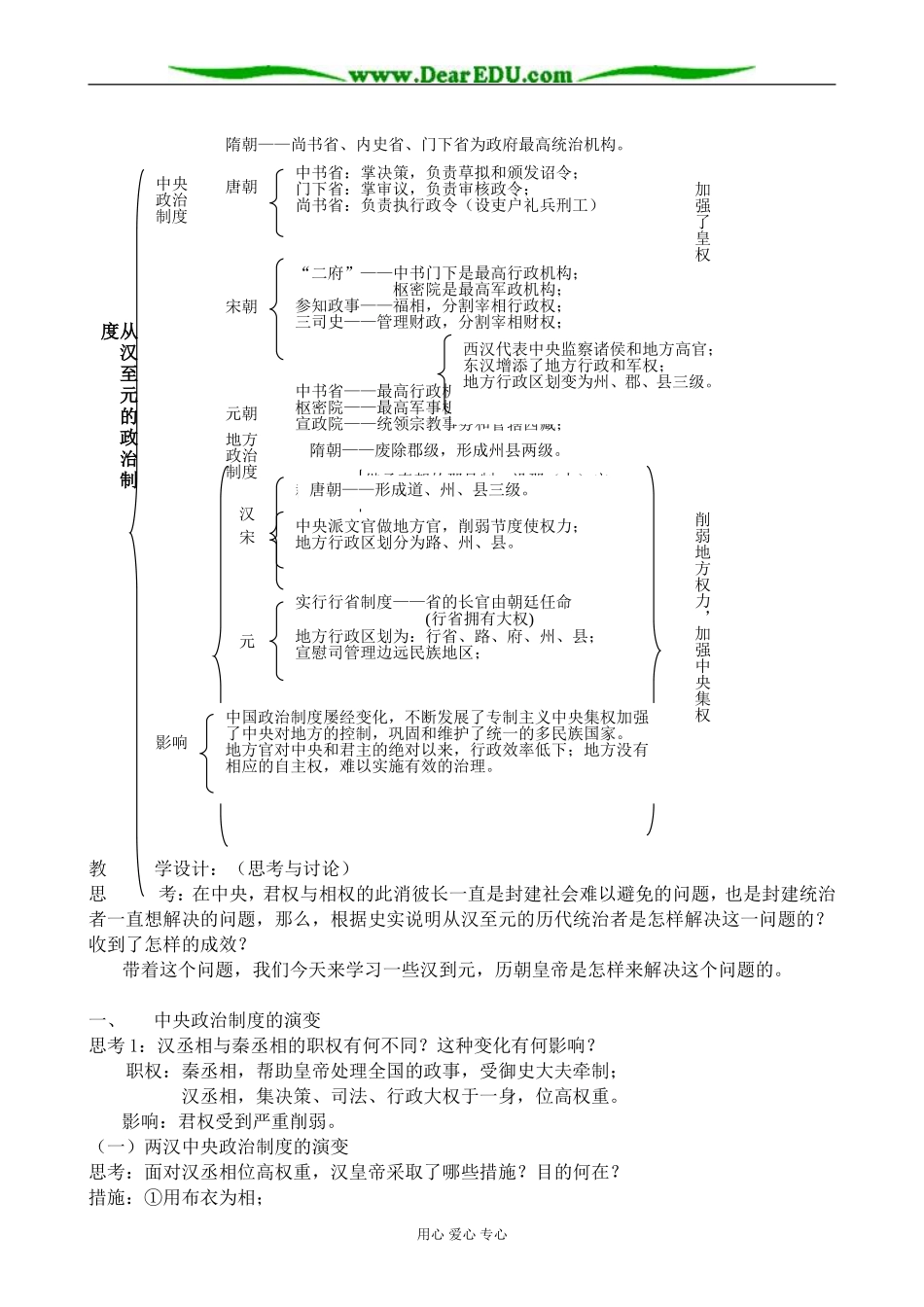 高中历史从汉至元政治制度的演变教案 新课标 人教版 必修1_第2页