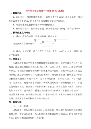 九年级物理 杠杆教案3人教版