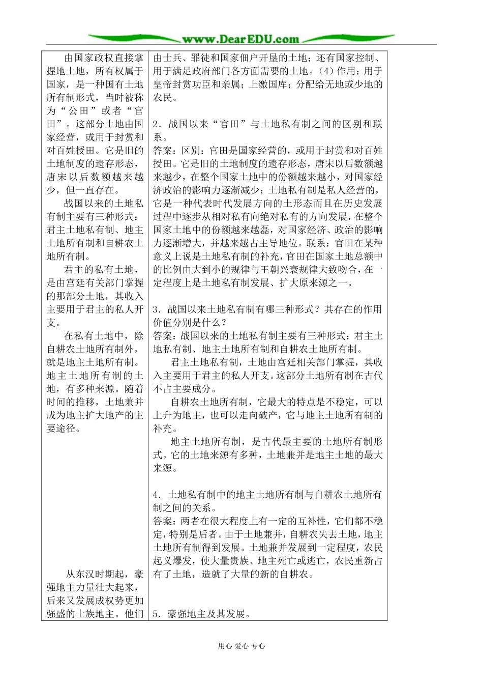 高中历史中国古代土地制度的基本形态教案 岳麓版 必修2_第3页