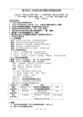 高中历史专题六20世纪以来中国重大思想理论成果教案必修三