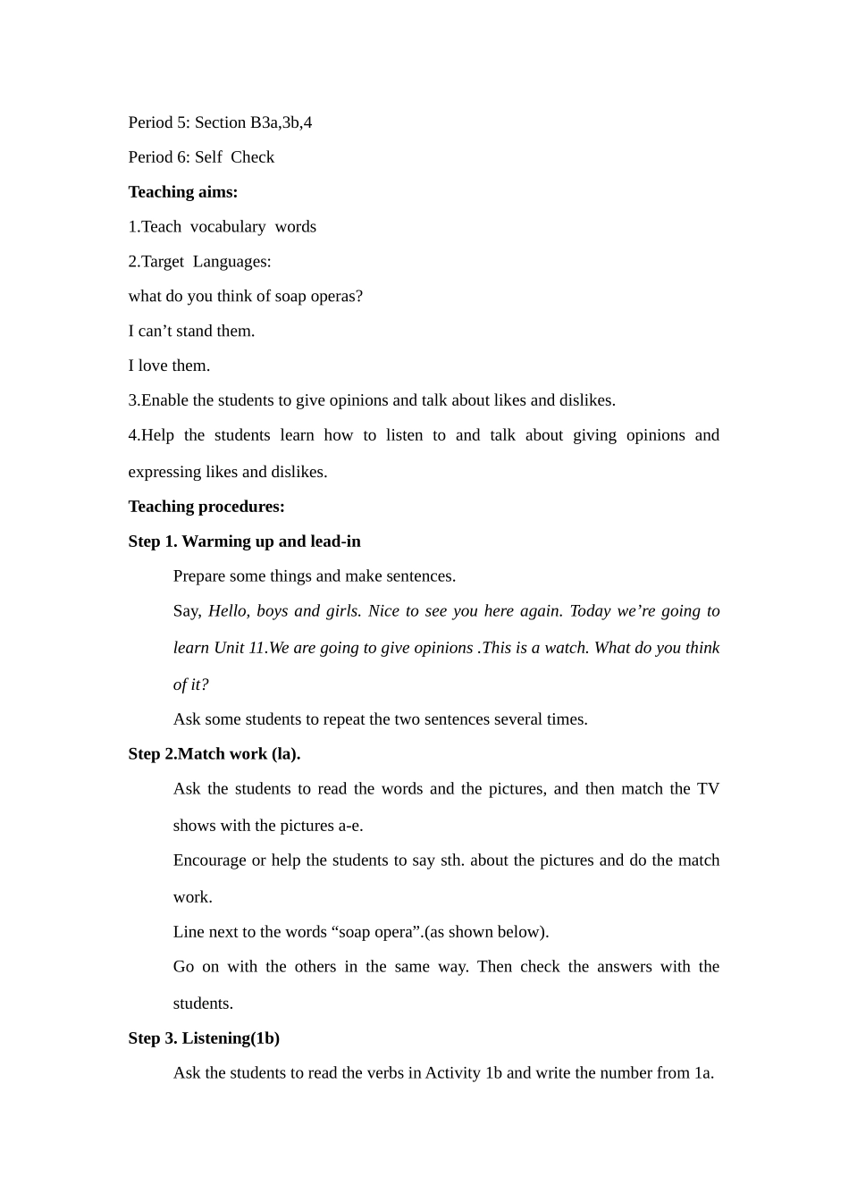 七年级英语下册 第11单元教案 新目标_第2页