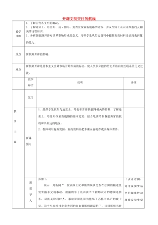 高中历史下学期第10周教学设计（开辟文明交往的航线）-人教版高中全册历史教案