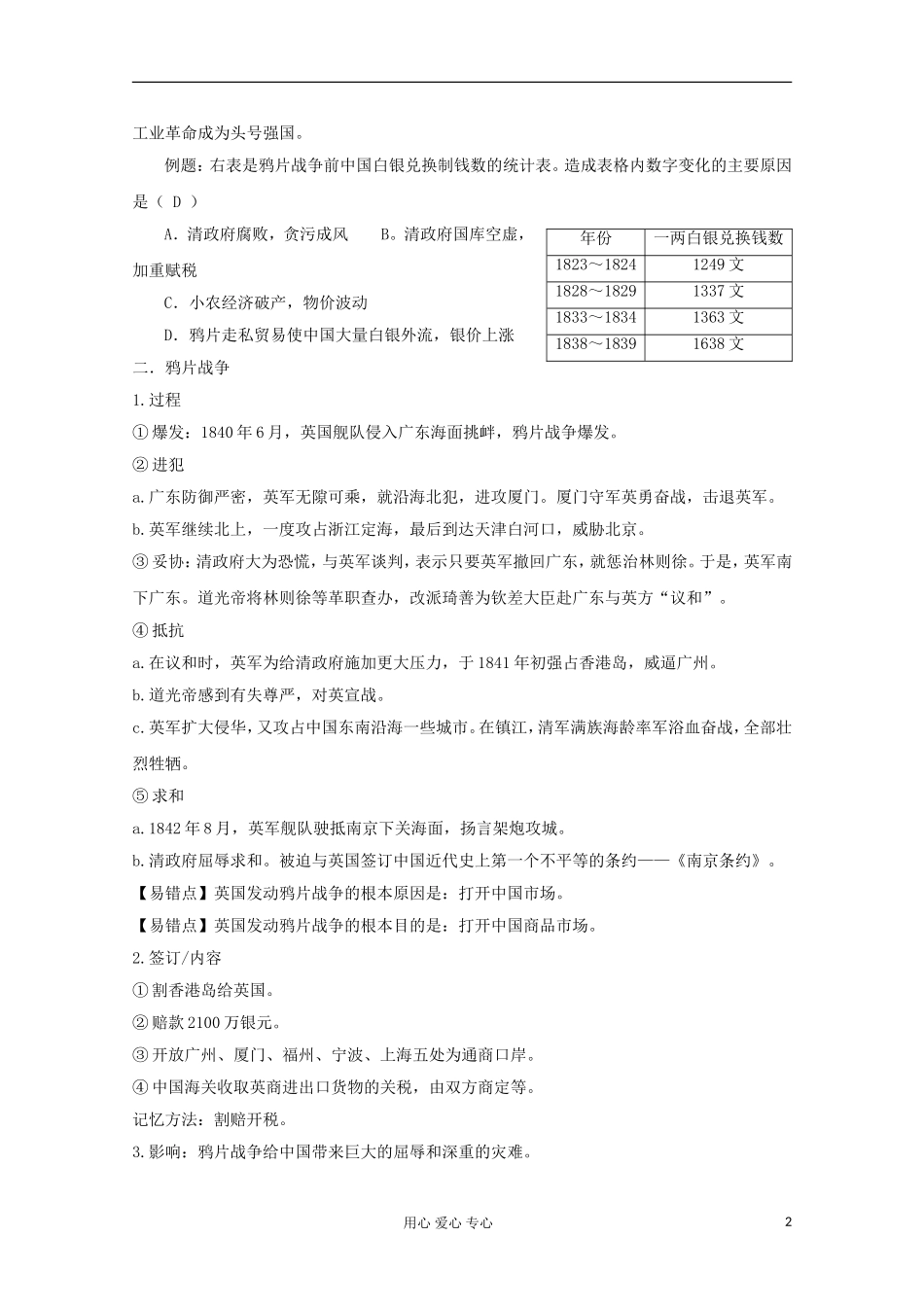 高中历史《鸦片战争》教案1 新人教版必修1_第2页
