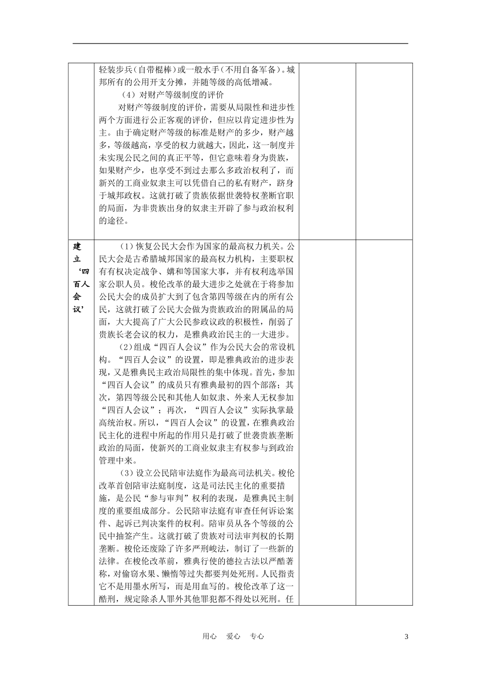 高中历史《除旧布新的梭伦改革》教案4 新人教版选修1_第3页