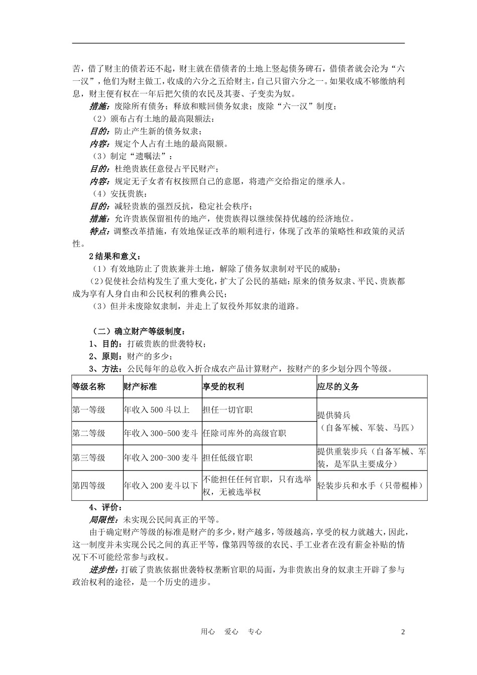高中历史《除旧布新的梭伦改革》教案5 新人教版选修1_第2页