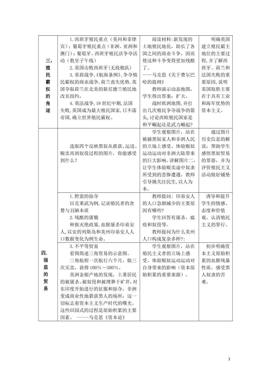 高中历史《血与火的征服与掠夺》教案2 人民版必修2_第3页