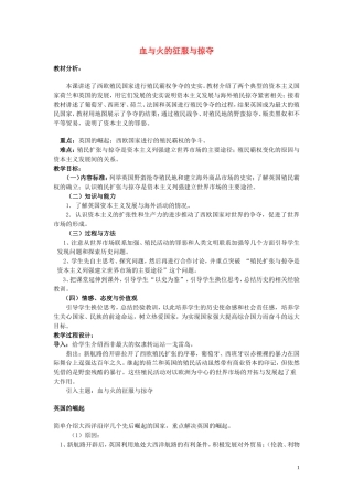 高中历史《血与火的征服与掠夺》教案3 人民版必修2