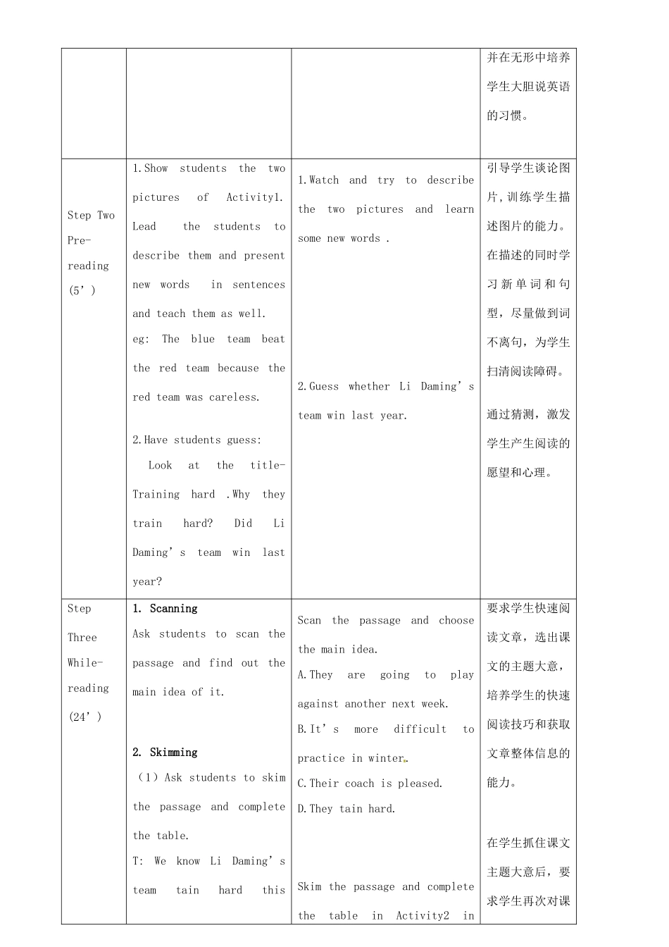 八年级英语上册 Module 3 Unit 2 This year we practise more carefully教案 （新版）外研版-（新版）外研版初中八年级上册英语教案_第2页