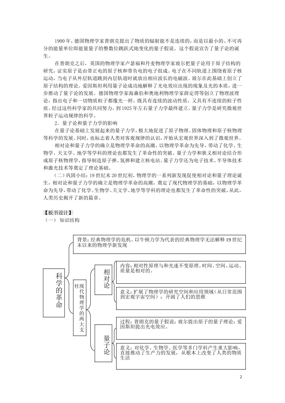 高中历史《现代科学革命》教案4 岳麓版必修3_第2页