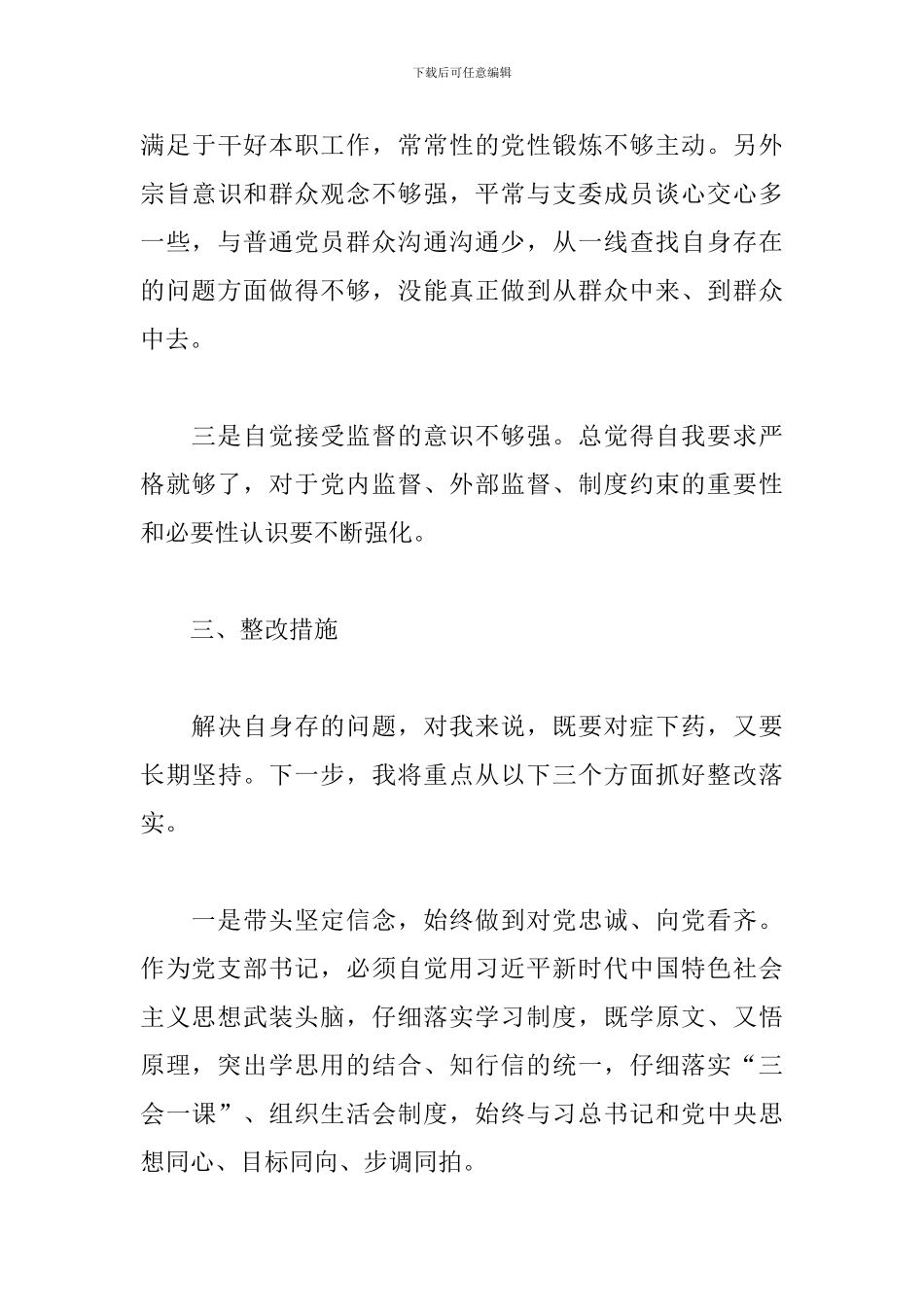 党支部副书记对照检查材料3篇_第3页