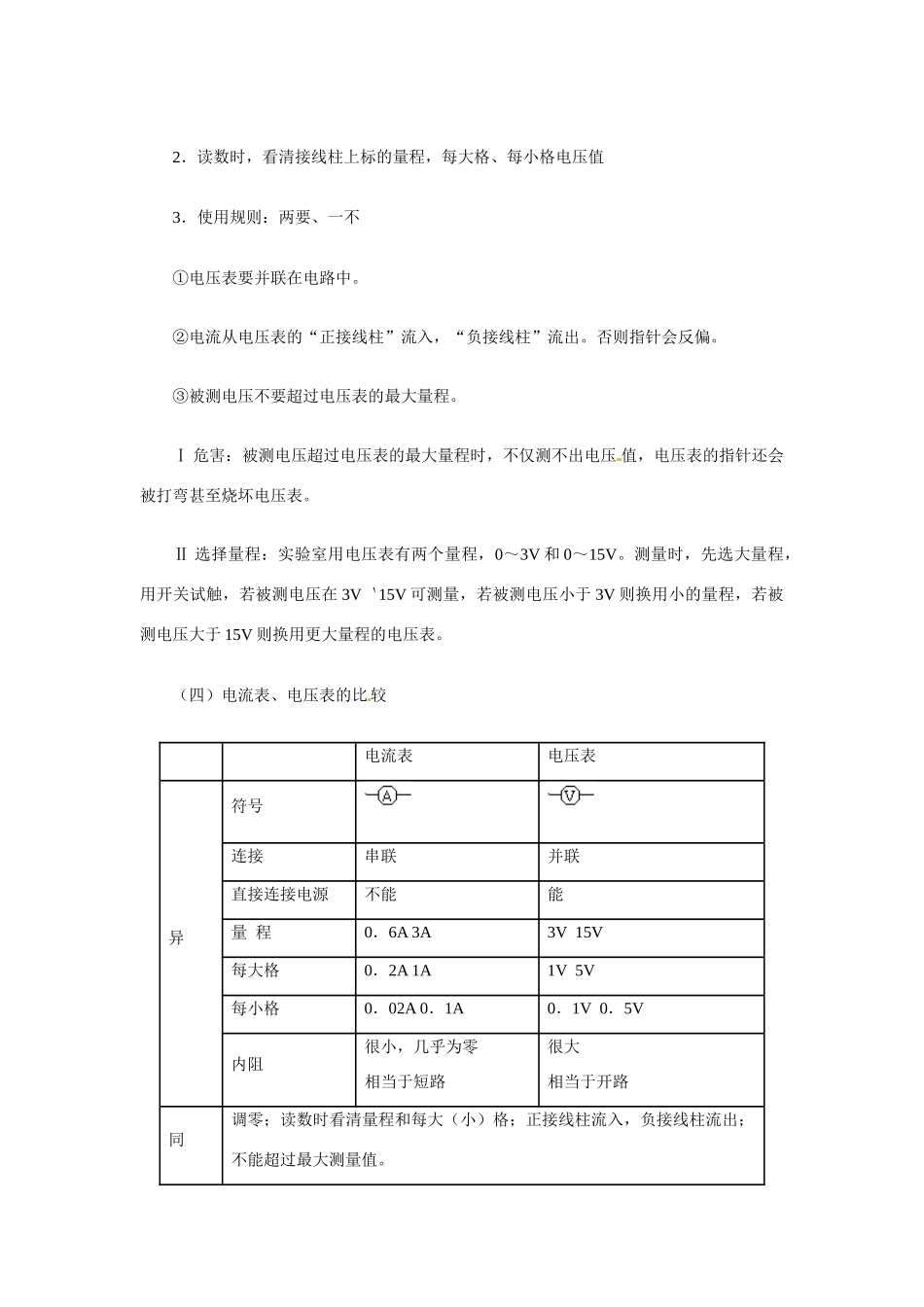 吉林省伊通县实验中学八年级物理上册《电压、电阻》复习提纲 （新版）新人教版_第2页
