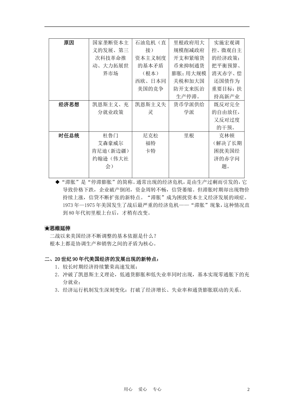 高中历史《当代美国资本主义的新变化》教案4 人民版必修2_第2页