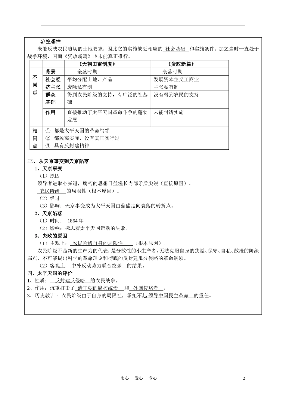 高中历史《太平天国运动》教案8 人民版必修1_第2页