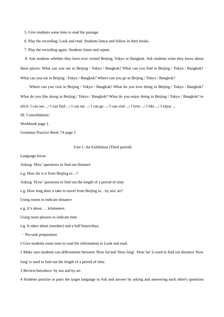 七年级英语：Module 1 Unit 1 An exhibition教案上海牛津版_第3页