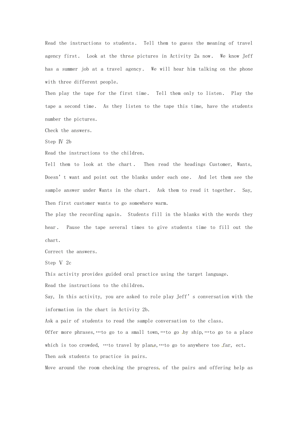 九年级英语全册《Unit 7 Where would you like to visit（第3课时）（Section B 1-2c）》教案 人教新目标版-人教新目标版初中九年级全册英语教案_第2页