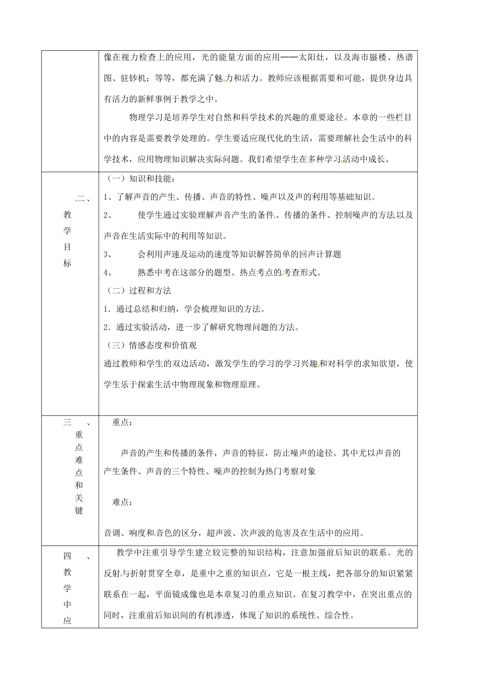 八年级物理上册 第三章 光现象教案 鲁教版五四制-鲁教版五四制初中八年级上册物理教案_第2页
