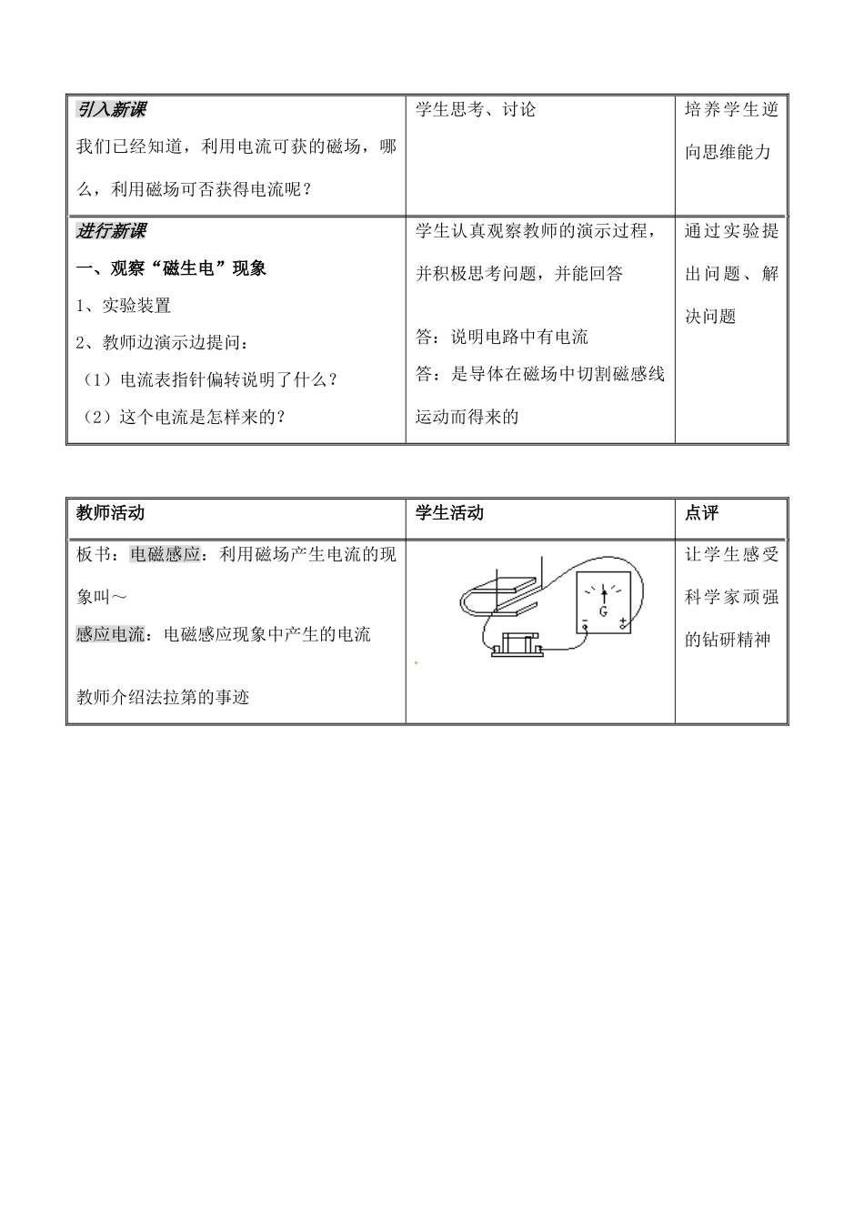 九年级物理下册 16.5 电磁感应 发电机教案1 苏科版_第2页