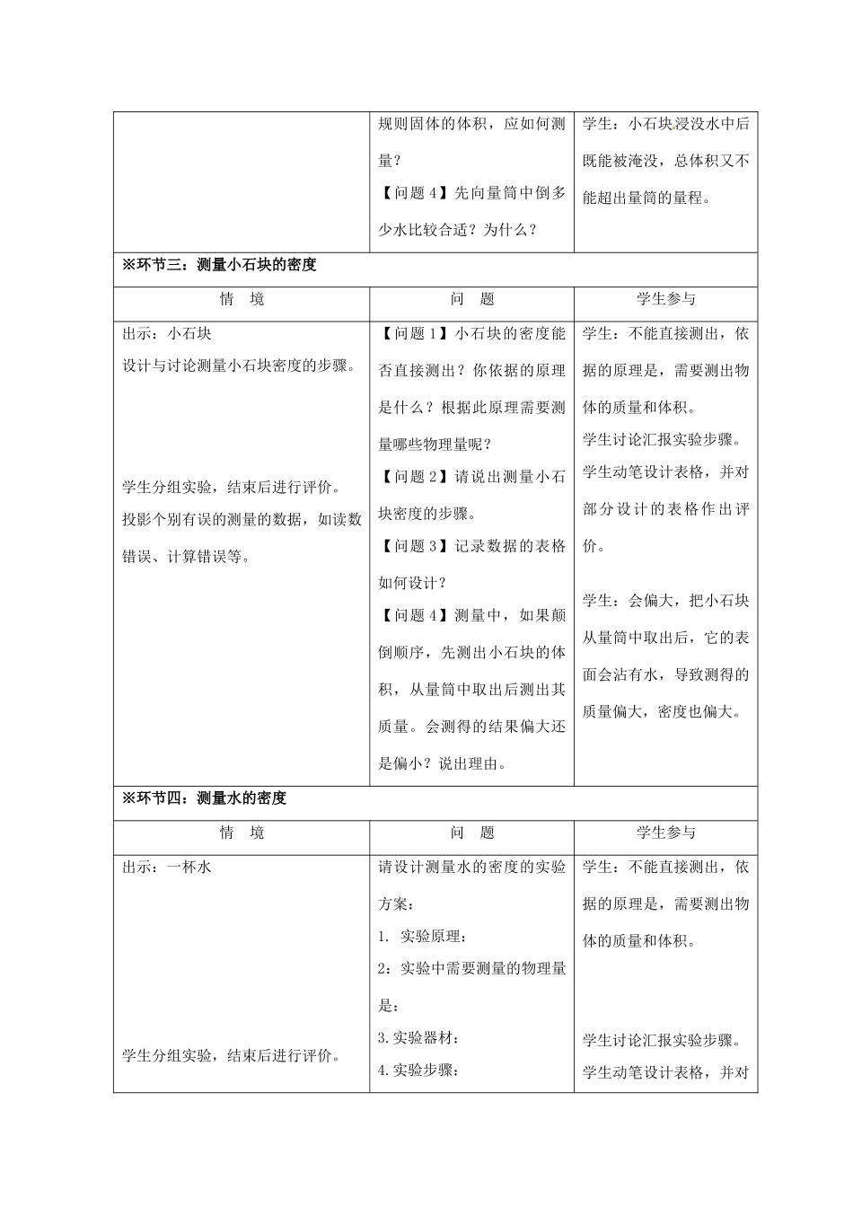 八年级物理下册 6.4 密度知识的应用教案 苏科版-苏科版初中八年级下册物理教案_第2页