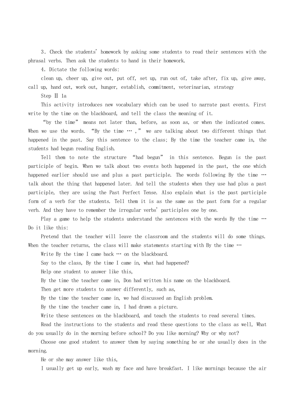 九年级英语全册 Unit 9 By the time I got outside，the bus had already left The First Period教案 人教新目标版_第2页