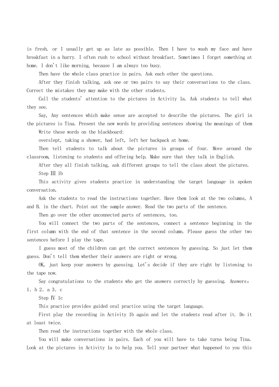 九年级英语全册 Unit 9 By the time I got outside，the bus had already left The First Period教案 人教新目标版_第3页