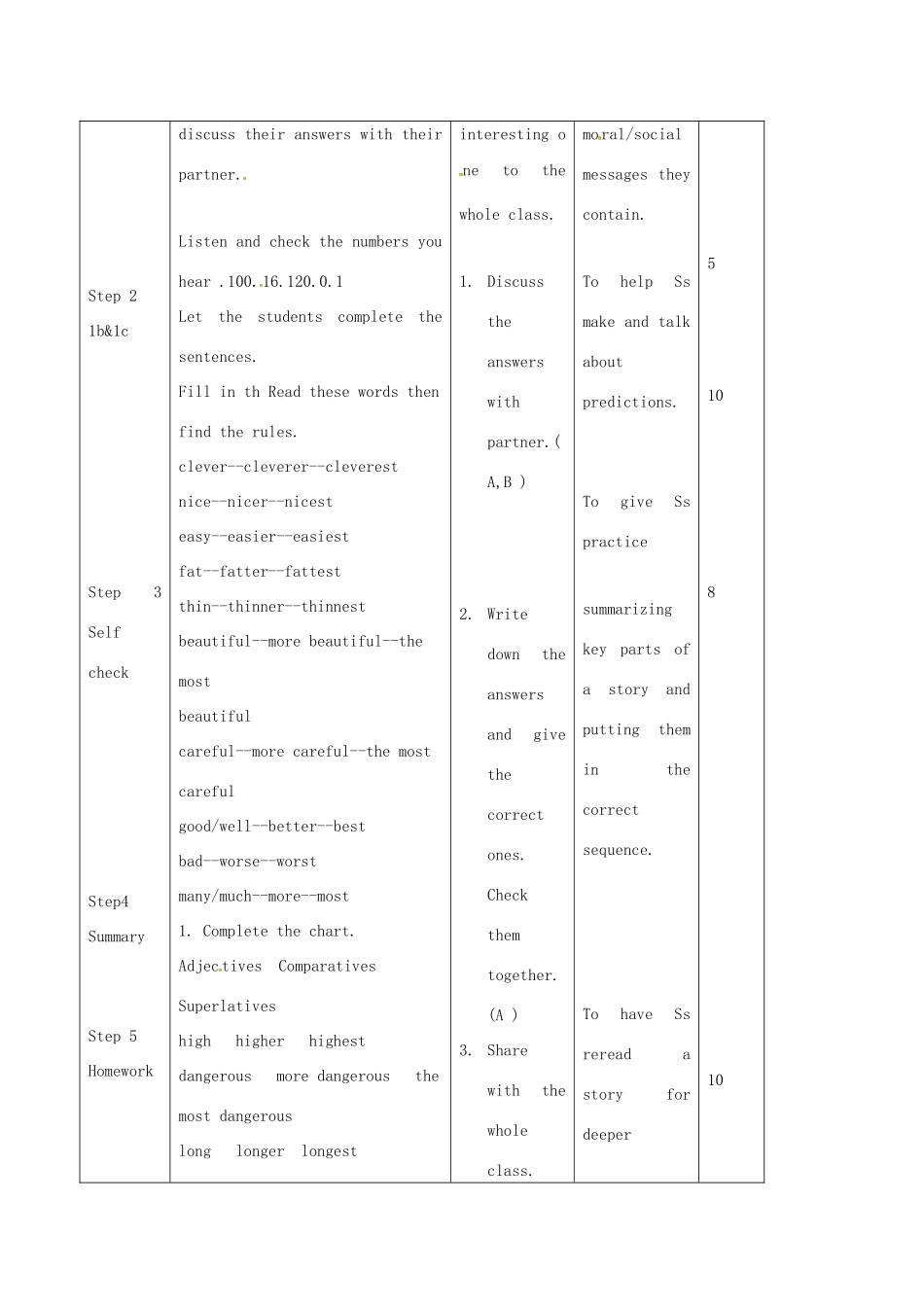 吉林省双辽市八年级英语下册 Unit 7 What’s the highest mountain in the world 3a-Self Check教案 （新版）人教新目标版-（新版）人教新目标版初中八年级下册英语教案_第2页
