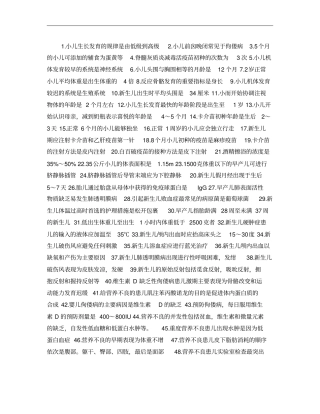 2016年护师考试重点儿科