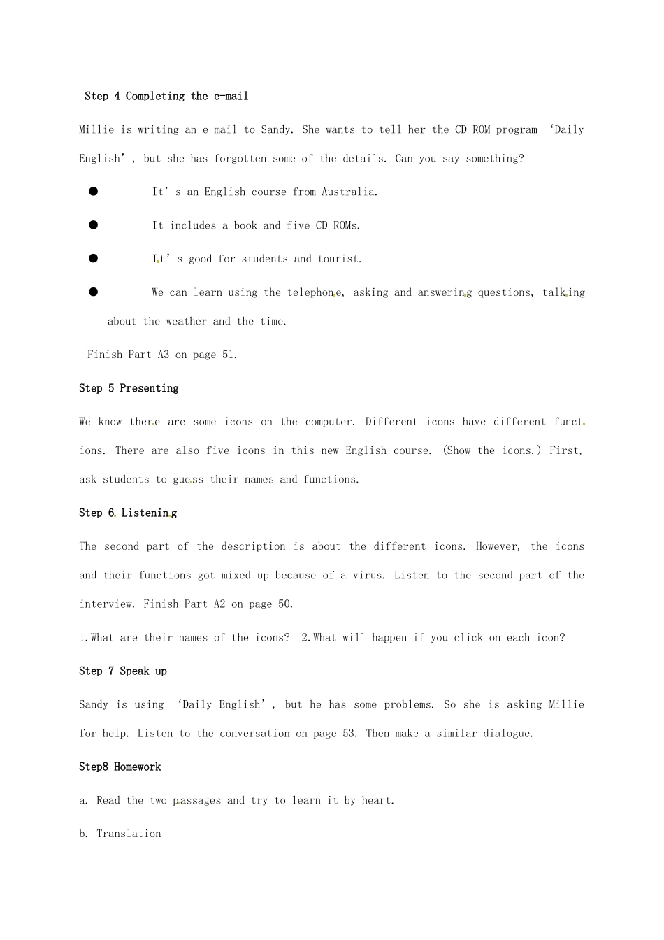 八年级英语下册 Unit 3《Online tours Integrated skills》教案 （新版）牛津版-（新版）牛津版初中八年级下册英语教案_第2页