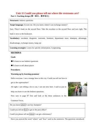 九年级英语Unit 11 Could you please tell me where the restrooms are3教案人教版