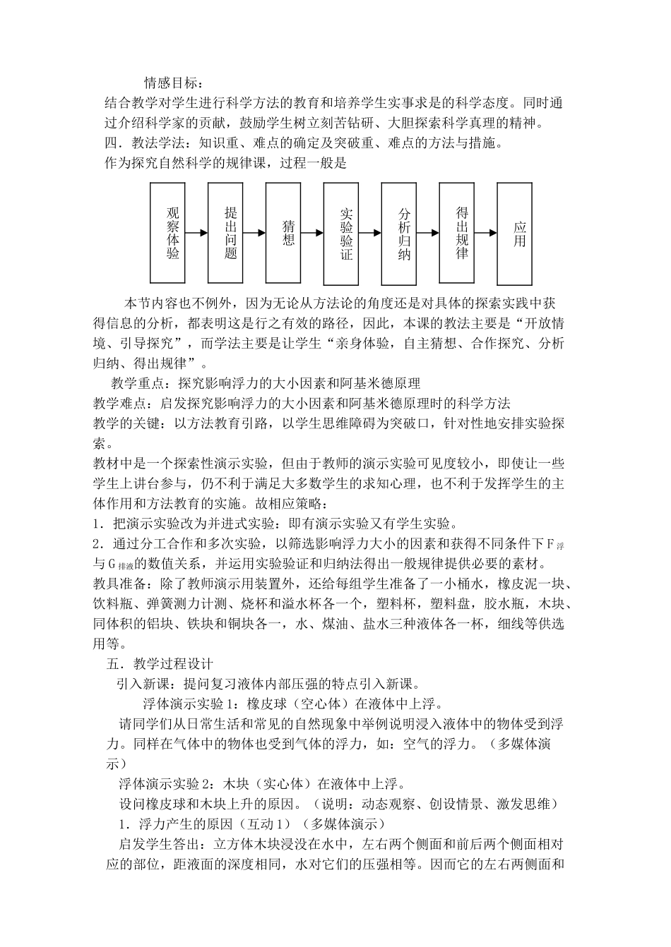 八年级物理 第五节浮力说课案_第2页