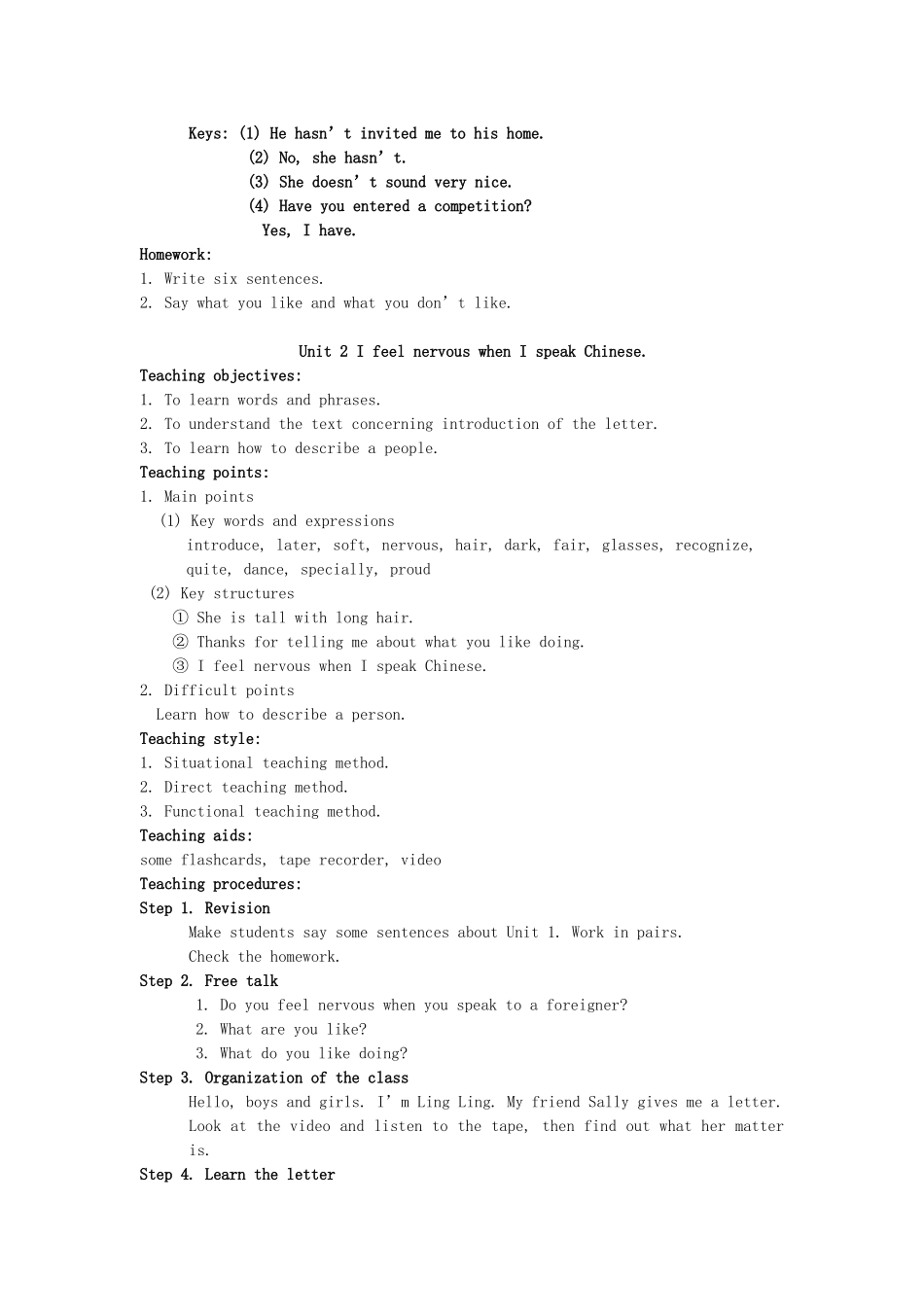 八年级英语上册 Module 7《Feelings and impressions》教学设计 外研版_第3页