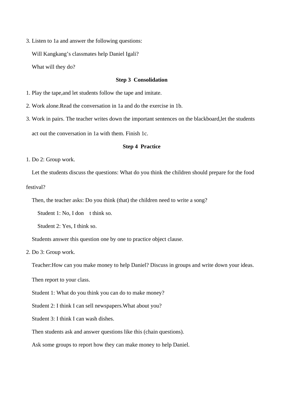 八年级英语Unit 7 Topic 1 Section A教案2湘教版_第2页