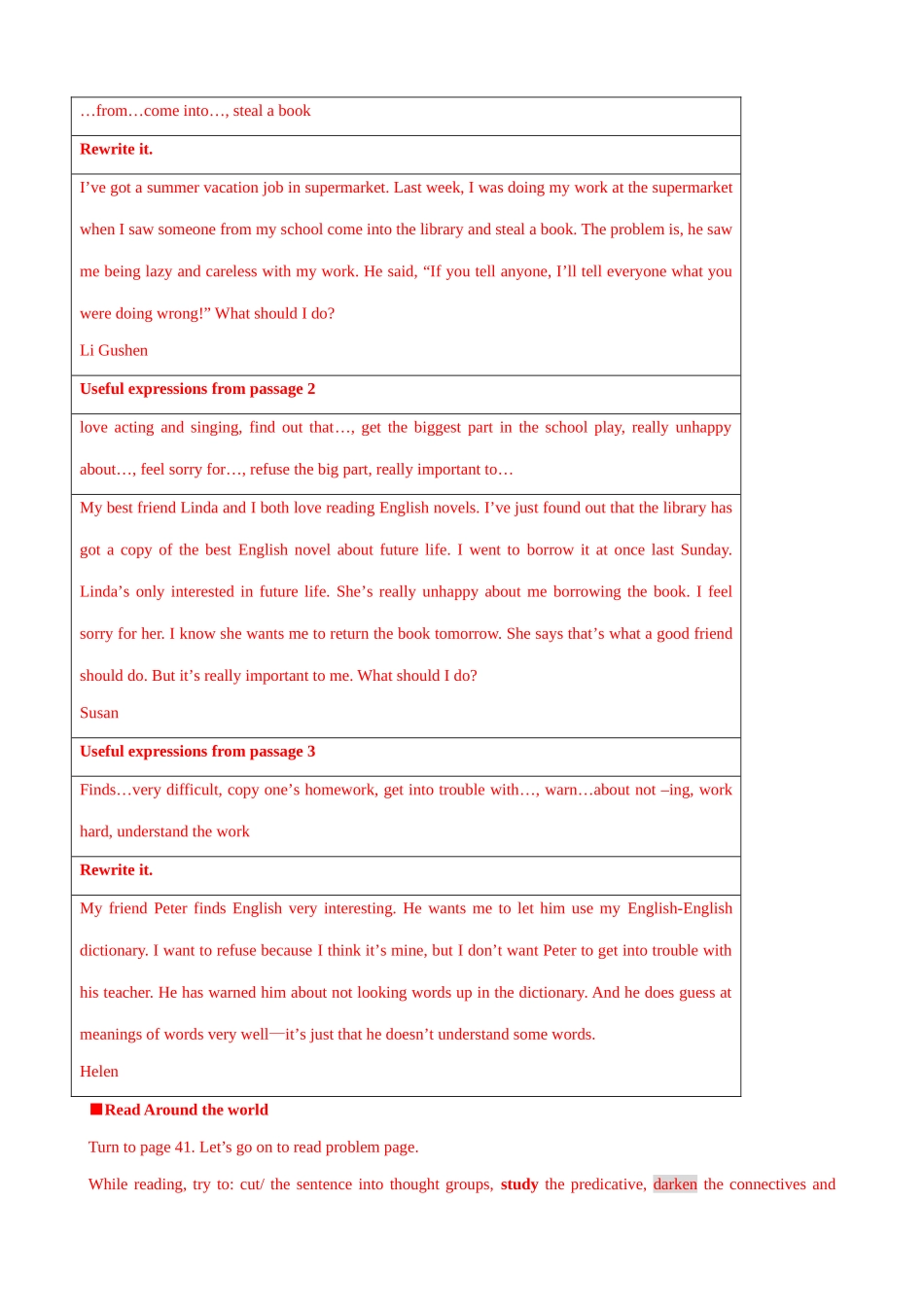 八年级英语 模块5 Unit3 language in use教案_第3页