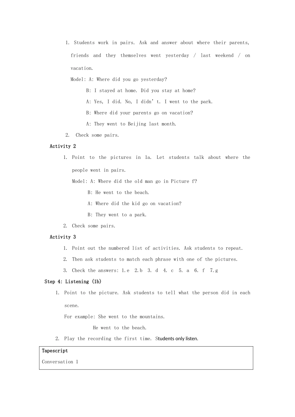 四川省江油市七年级英语下册《Unit 10 Where did you go on vacation 》教案2 人教新目标板_第3页