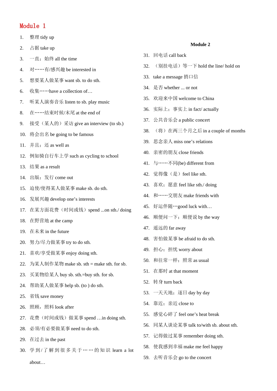 八年级英语下册 短语手册教案 外研版_第2页