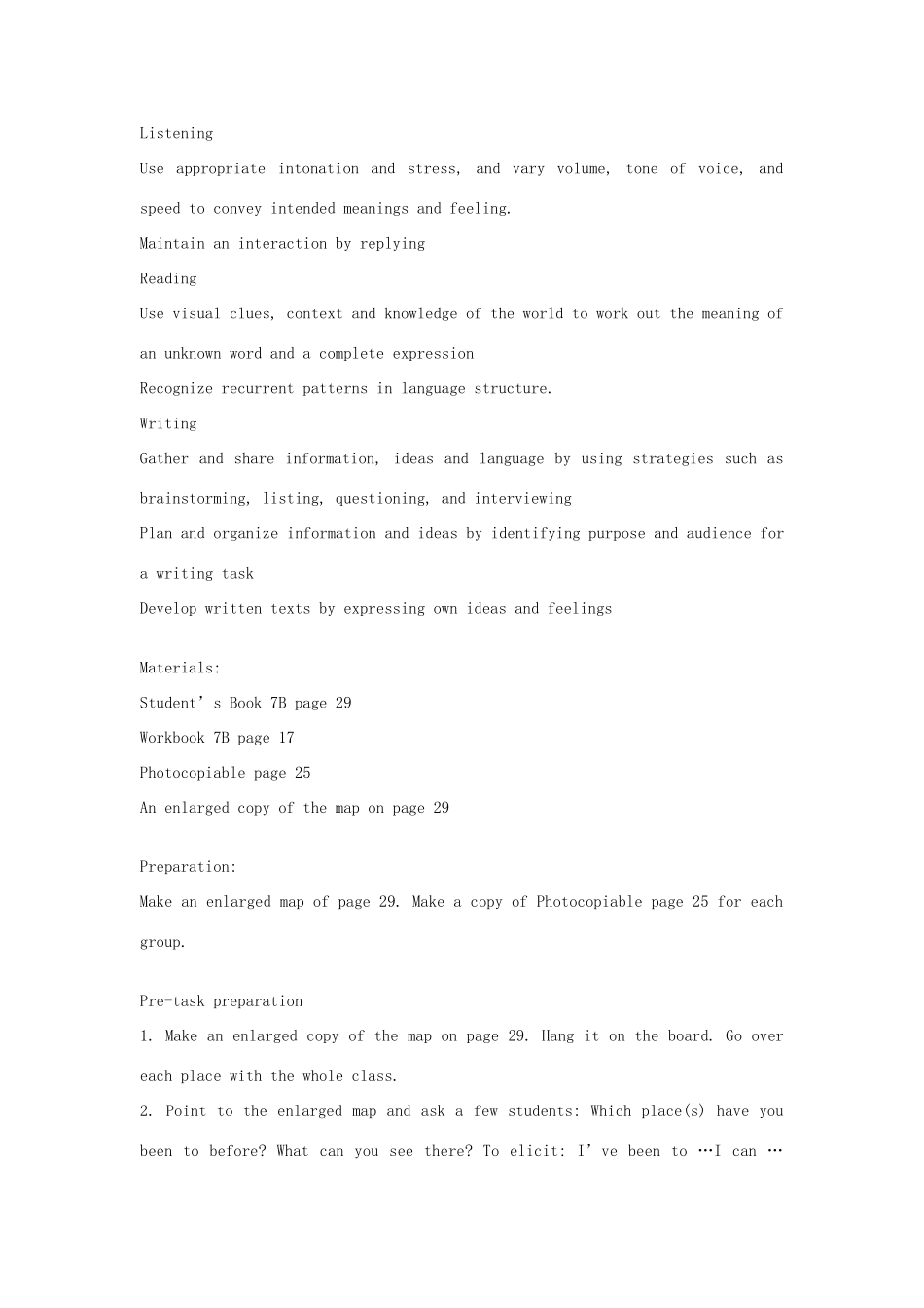 七年级英语下：Module 2 Unit 1 Writing a tourist guide教案上海牛津版_第3页