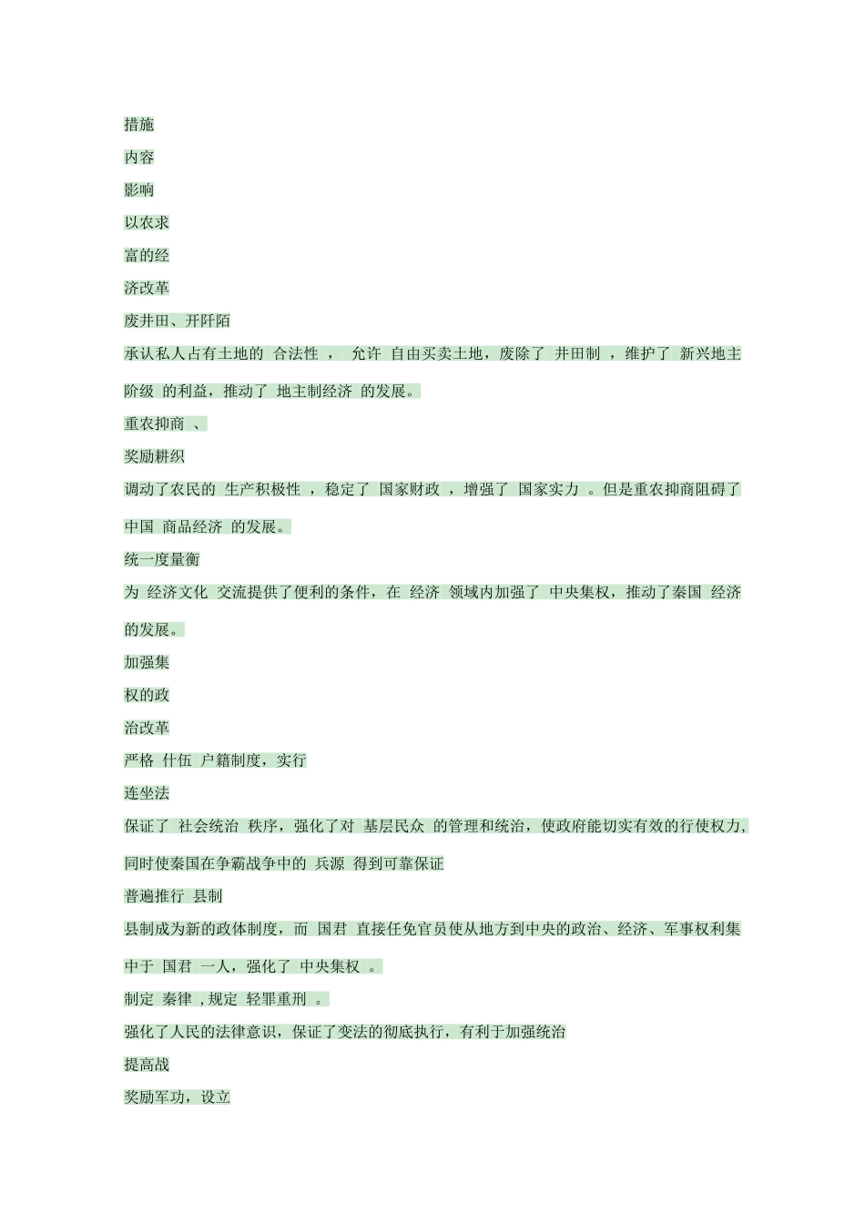 高中历史 第4课 商鞅变法与秦的强盛教案 岳麓版选修1-岳麓版高中选修1历史教案_第2页