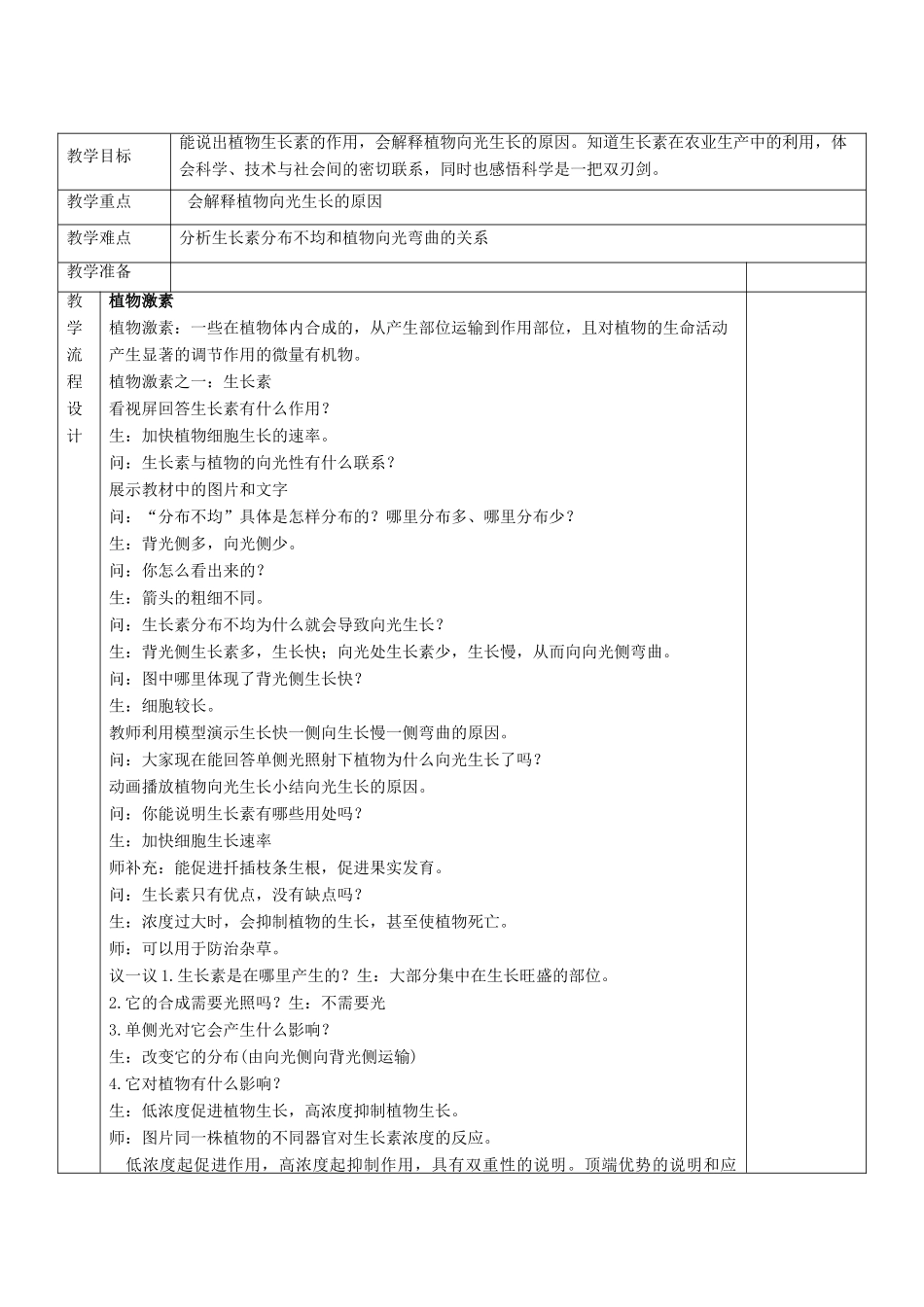 八年级科学上册 第3章 生命活动的调节 第1节 植物生命活动的调节（2）教案 （新版）浙教版-（新版）浙教版初中八年级上册自然科学教案_第2页